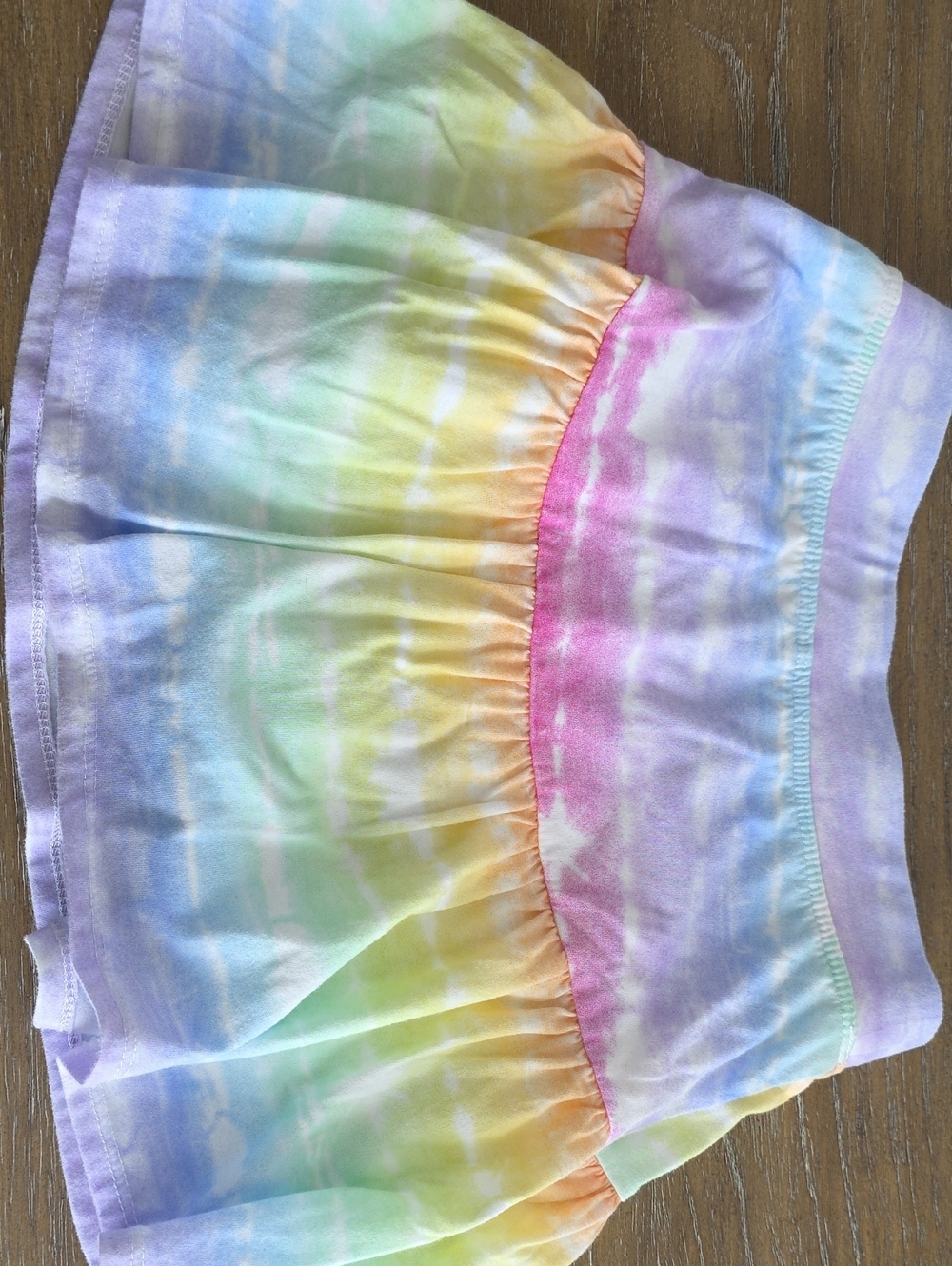 Place Girls' Pastel Rainbow Tie-Dye Skort - Lavender, Pink, Yellow, Green, Blue
